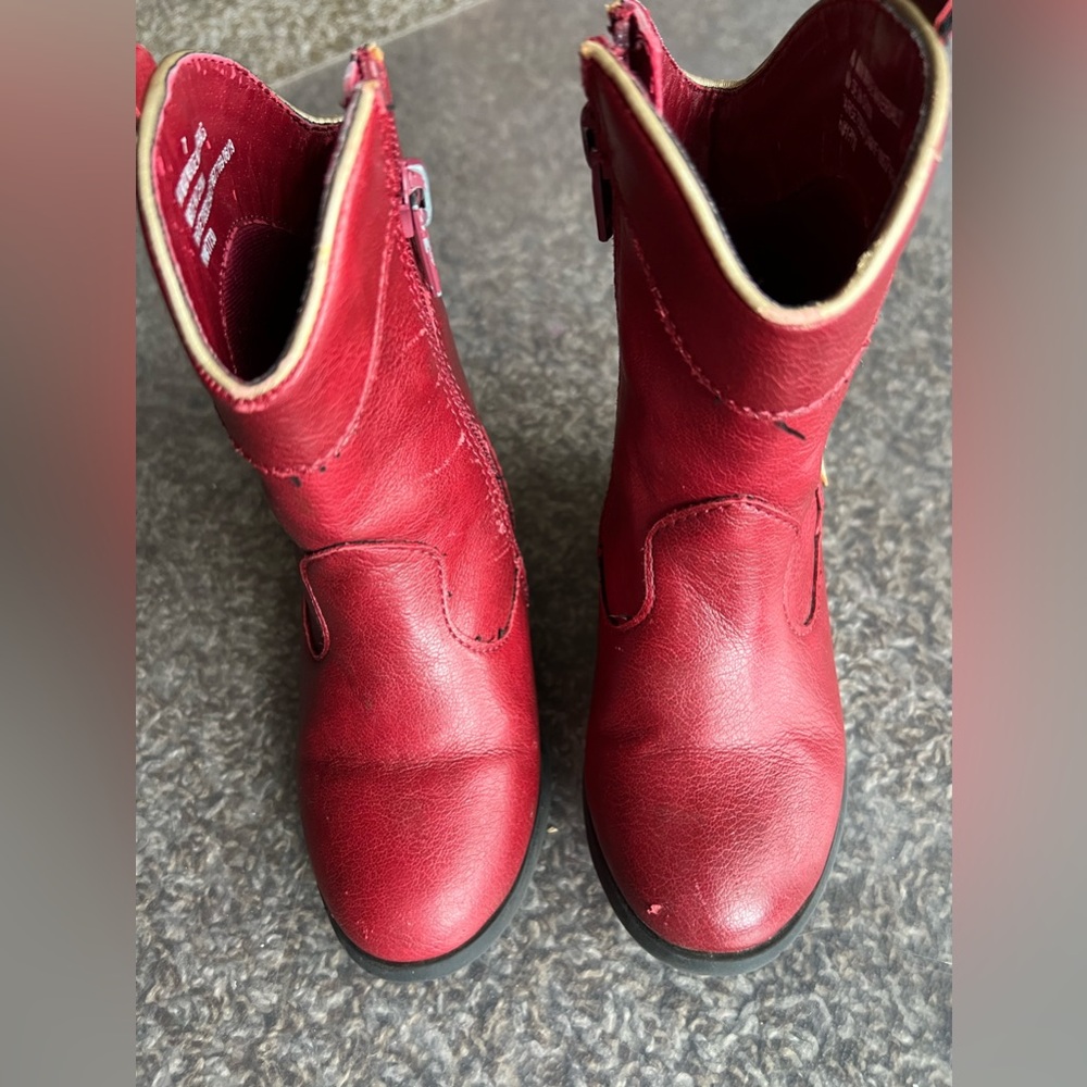 Cat & Jack Red and brown girls sz 7cowboy boots bundle - Picture 5 of 6